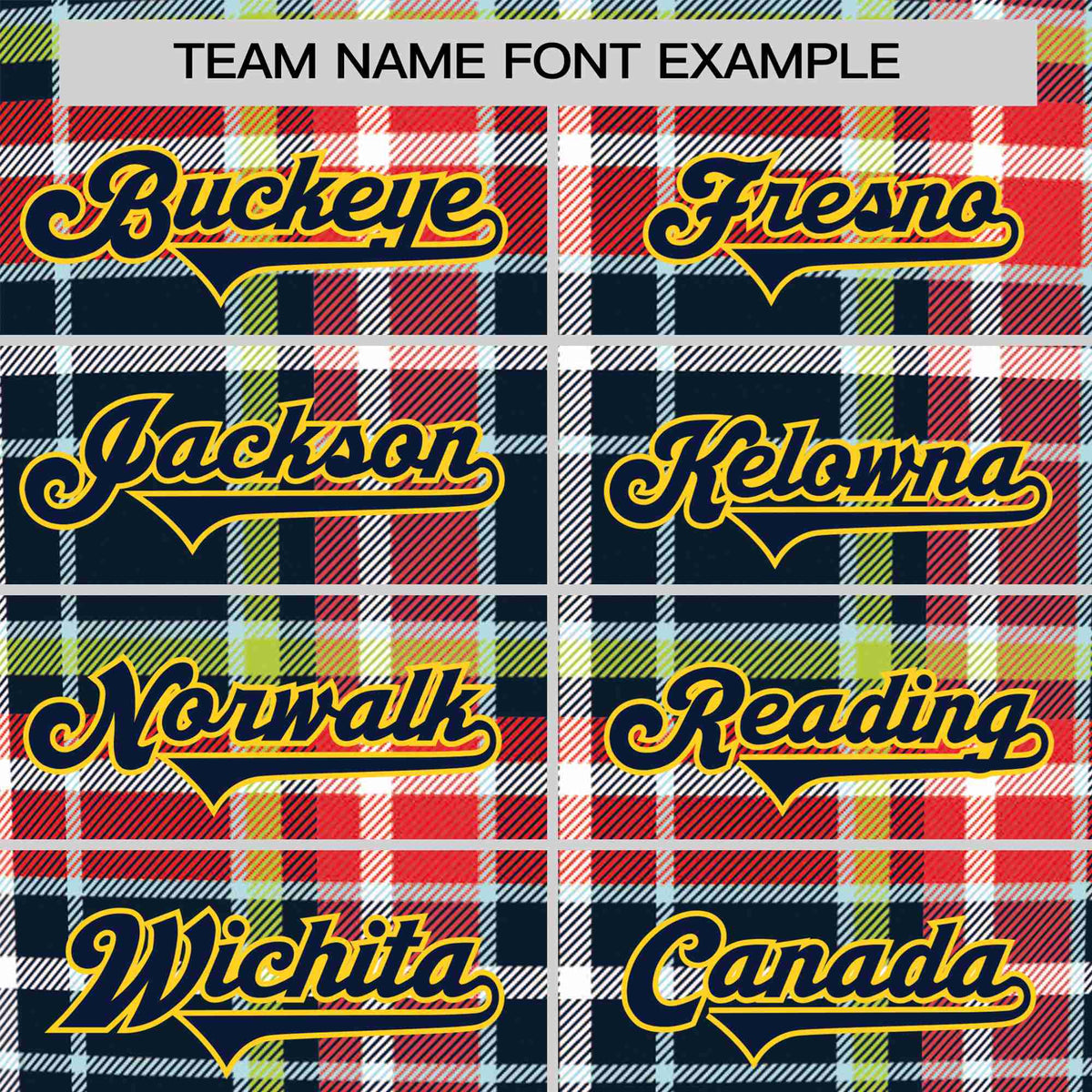 Custom Red Navy-Neon Green Personalized Plaid Design Authentic Baseball Jersey