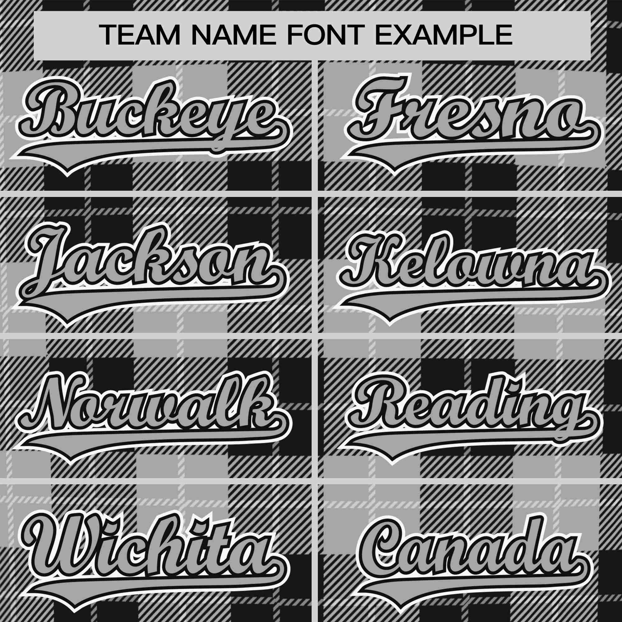 Custom Gray Black Personalized Plaid Design Authentic Baseball Jersey