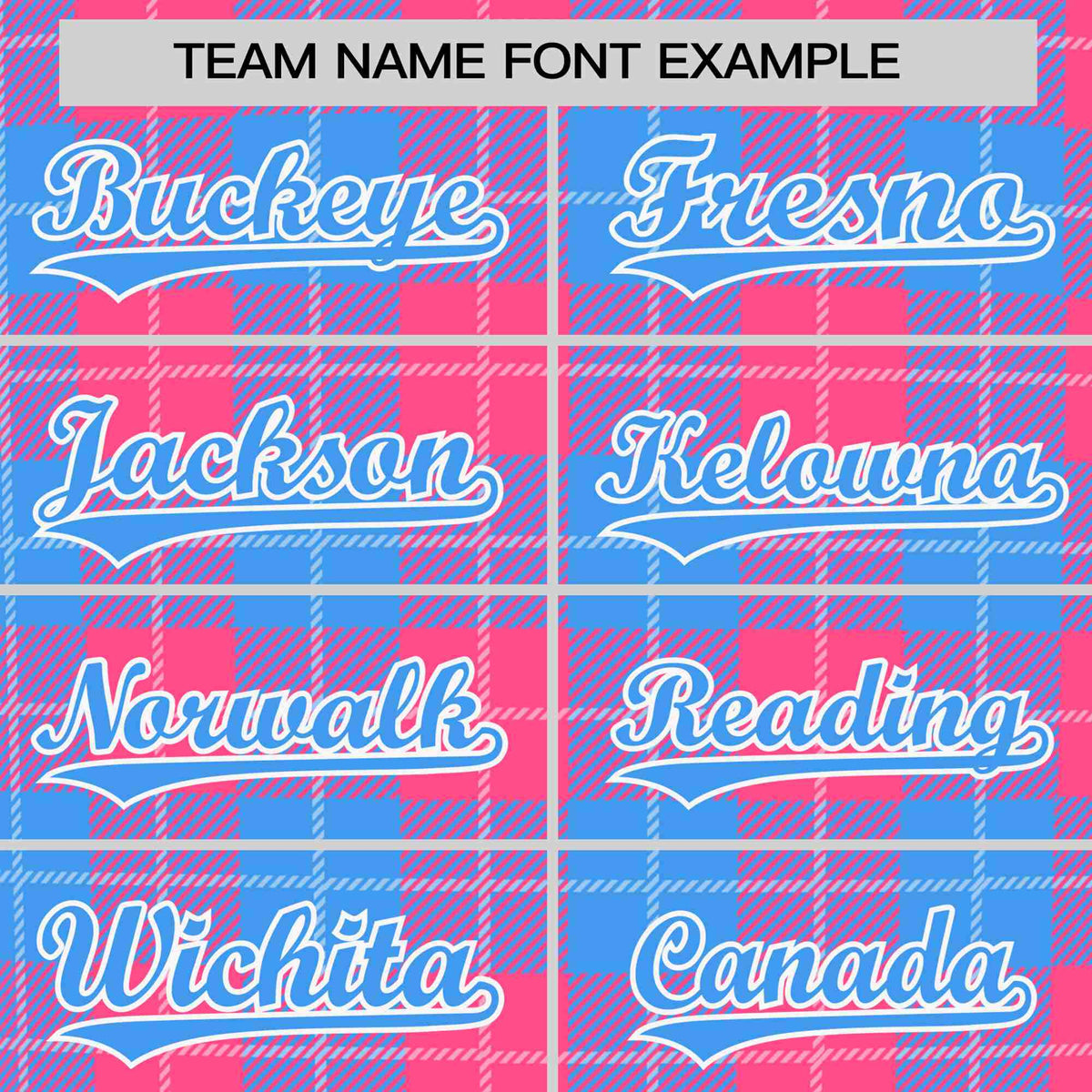 Custom Pink Powder Blue Personalized Plaid Design Authentic Baseball Jersey