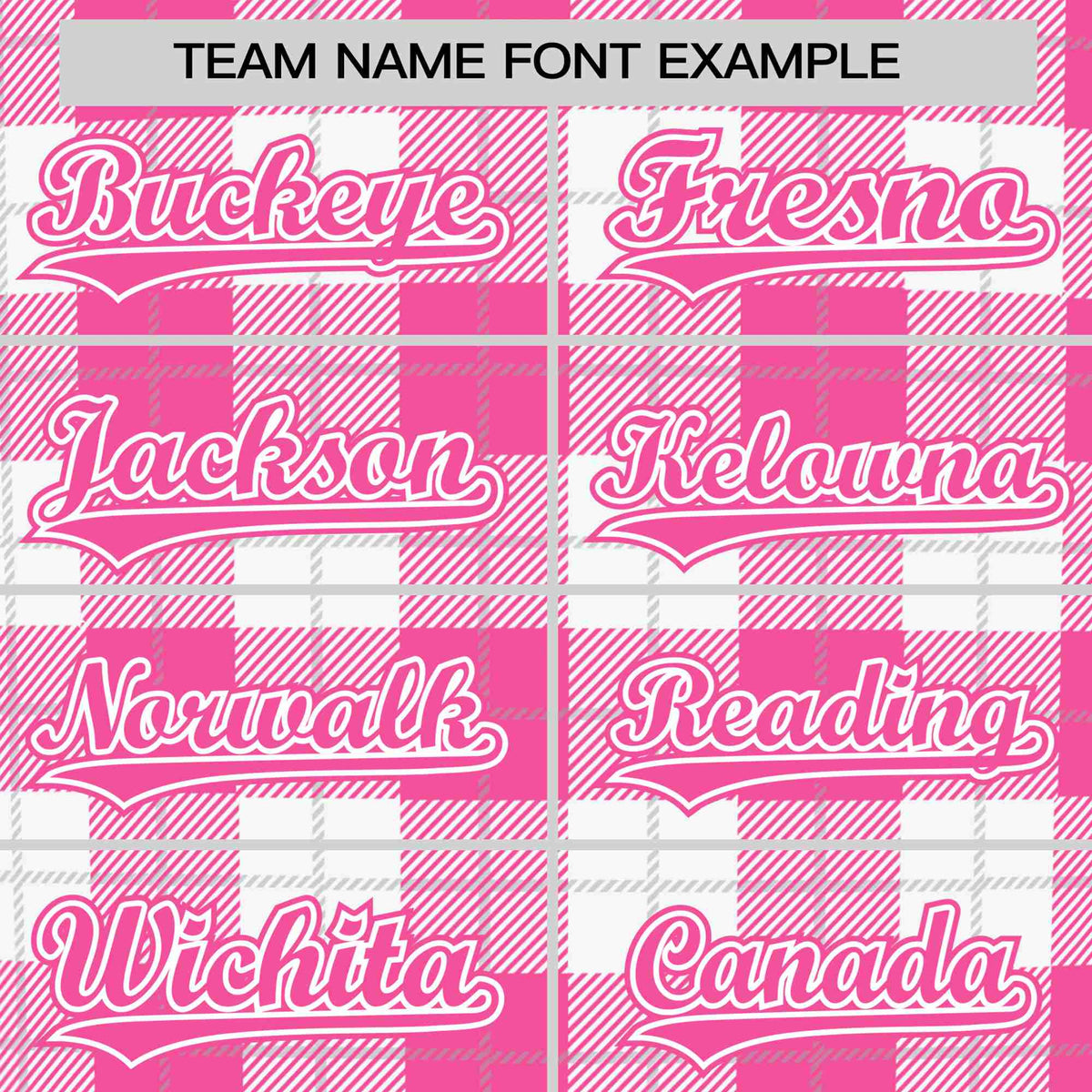 Custom Pink White Personalized Plaid Design Authentic Baseball Jersey