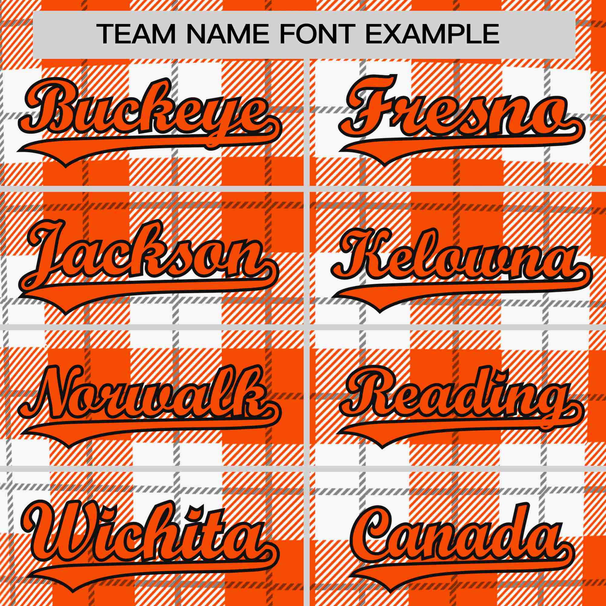 Custom Orange White Personalized Plaid Design Authentic Baseball Jersey