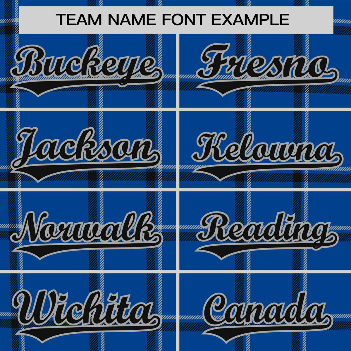 Custom Royal Blue Black Personalized Plaid Design Authentic Baseball Jersey