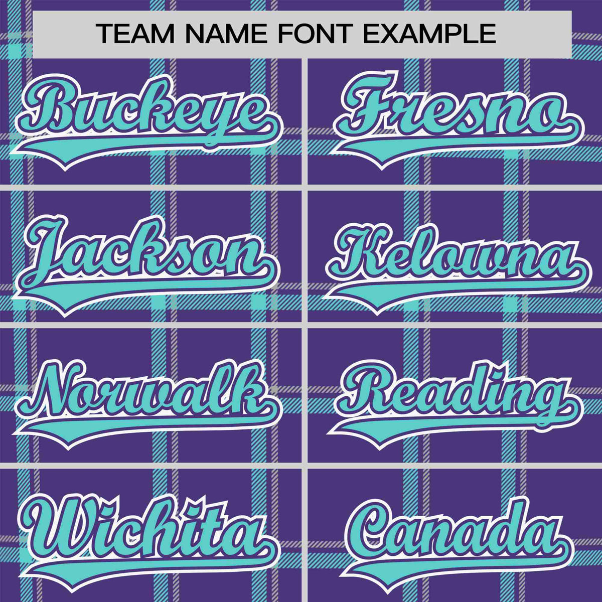 Custom Purple Aqua Personalized Plaid Design Authentic Baseball Jersey