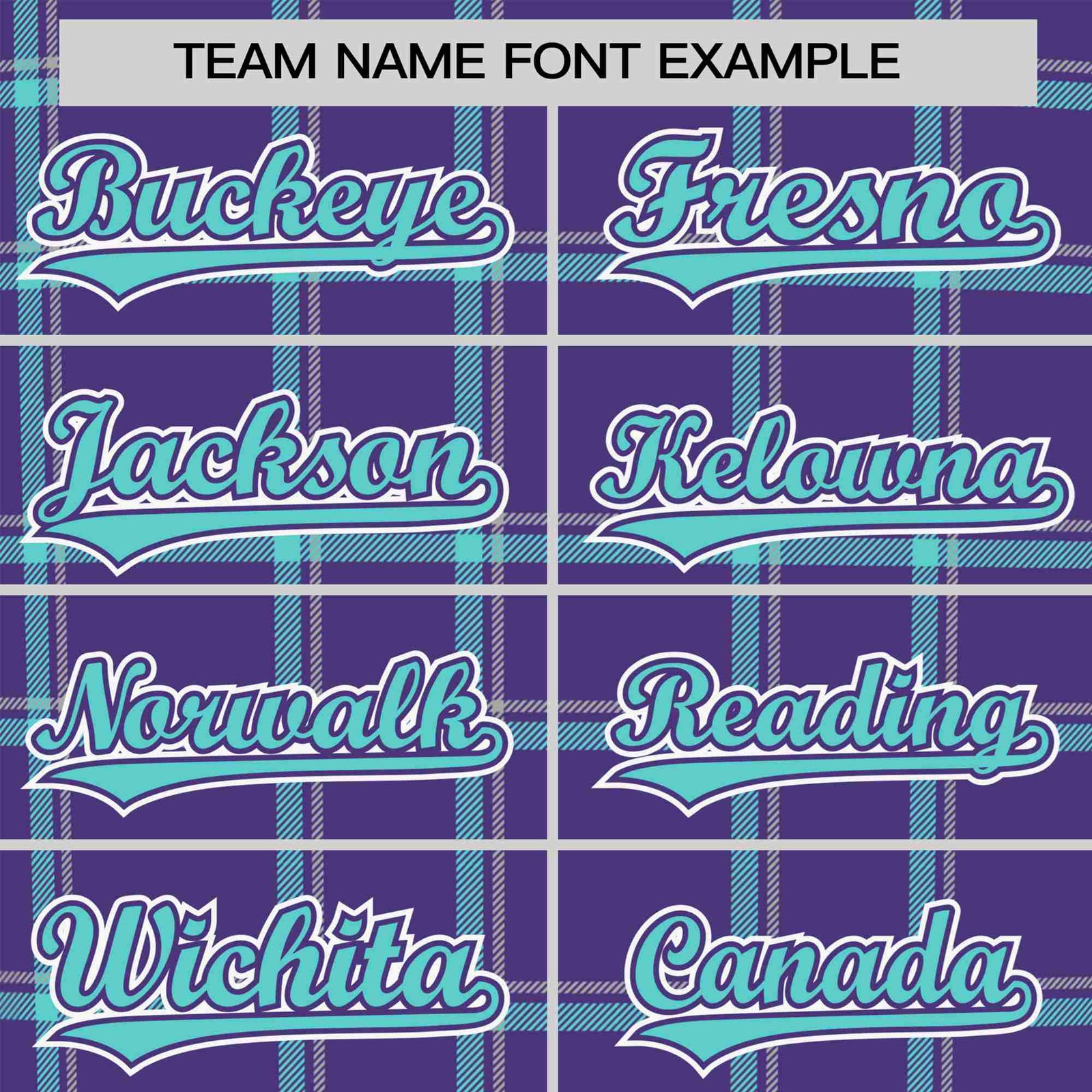 Custom Purple Aqua Personalized Plaid Design Authentic Baseball Jersey