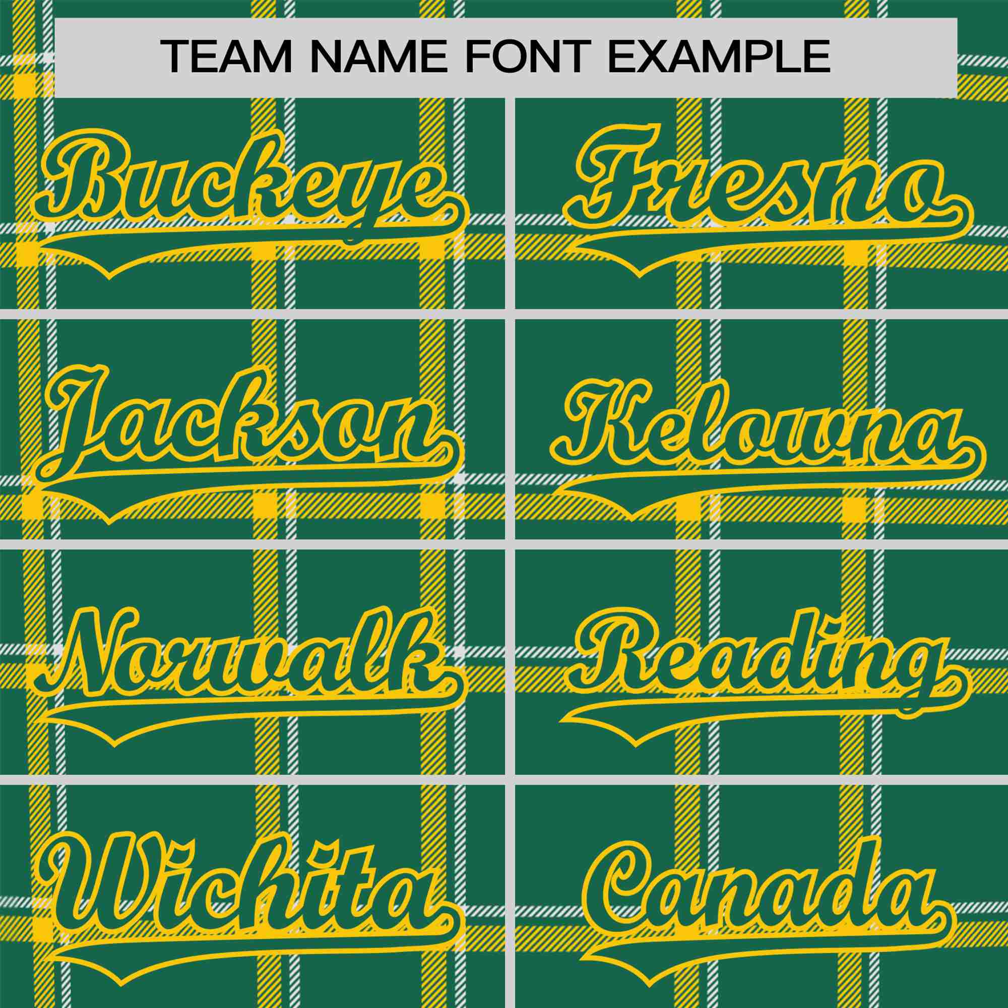 Custom Kelly Green Gold Personalized Plaid Design Authentic Baseball Jersey