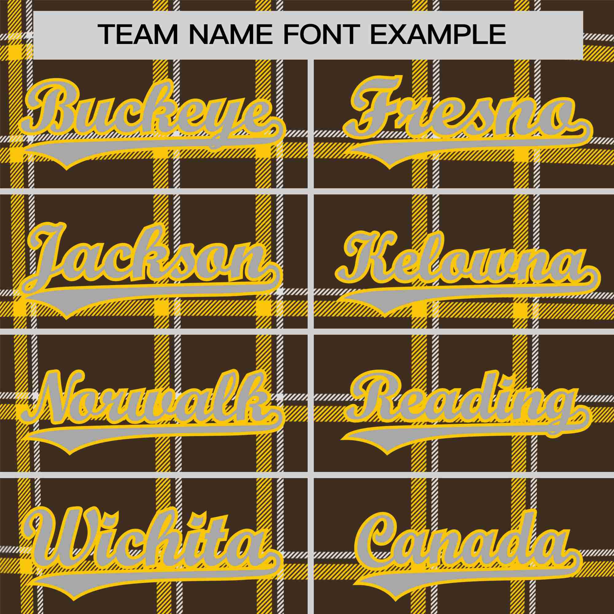 Custom Brown Yellow Personalized Plaid Design Authentic Baseball Jersey