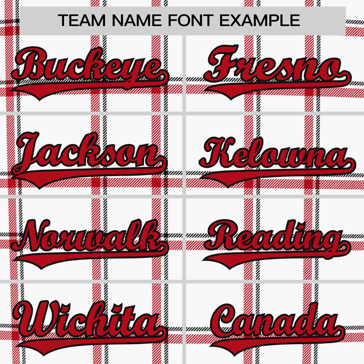 Custom White Red Personalized Plaid Design Authentic Baseball Jersey