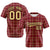 Custom Crimson Khaki Personalized Plaid Design Authentic Baseball Jersey