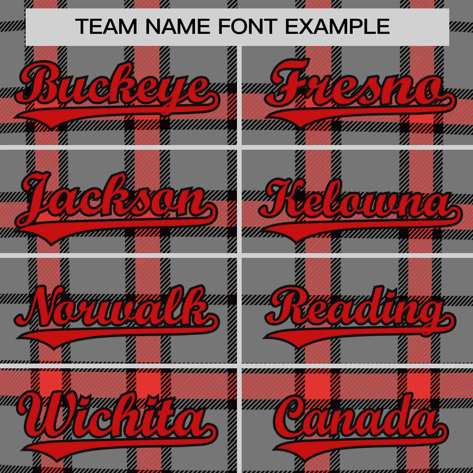 Custom Gray Red Personalized Plaid Design Authentic Baseball Jersey