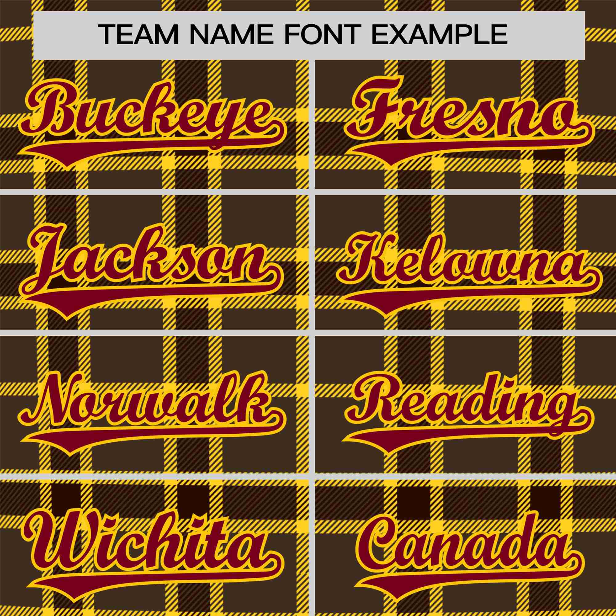 Custom Brown Gold Personalized Plaid Design Authentic Baseball Jersey