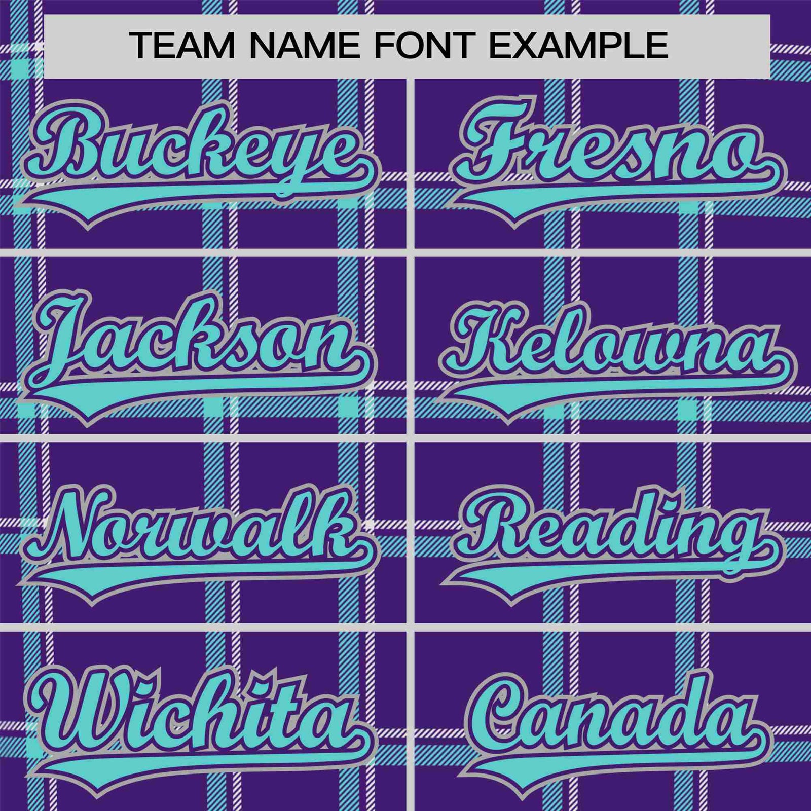 Custom Purple Aqua Personalized Plaid Design Authentic Baseball Jersey
