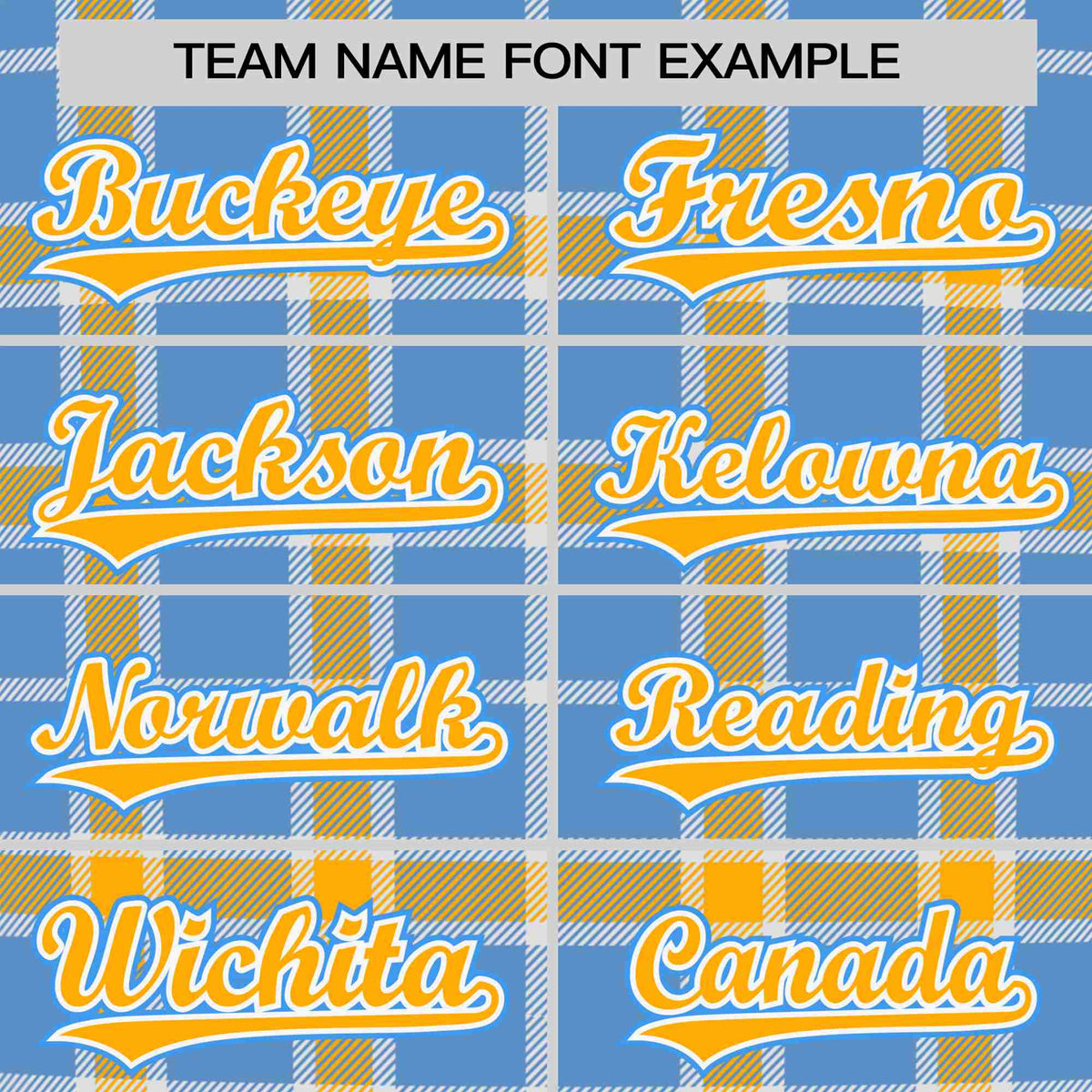 Custom Light Blue Yellow Personalized Plaid Design Authentic Baseball Jersey