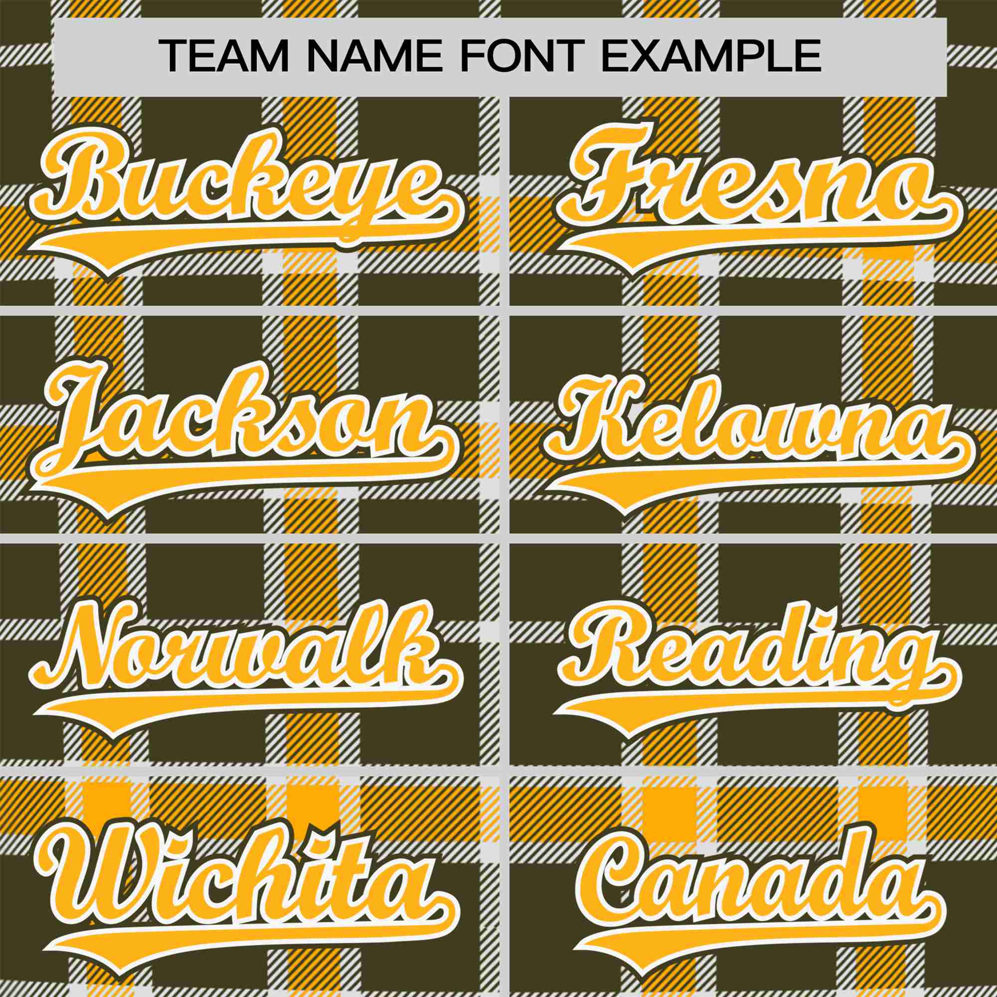 Custom Yellow Dark Gray Personalized Plaid Design Authentic Baseball Jersey