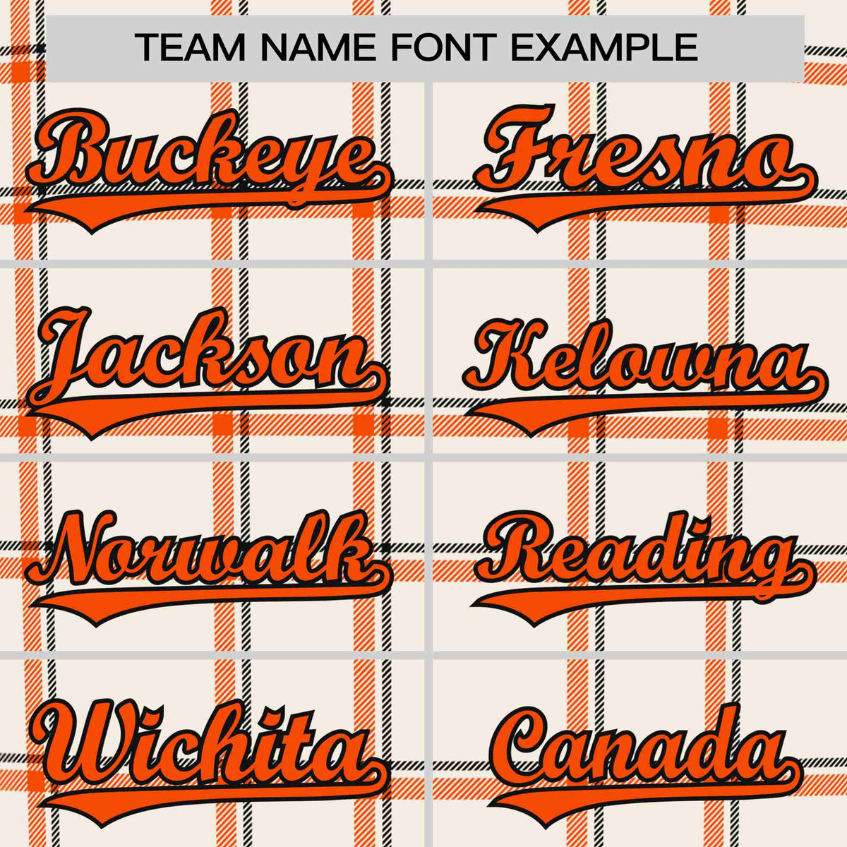 Custom White Orange Personalized Plaid Design Authentic Baseball Jersey