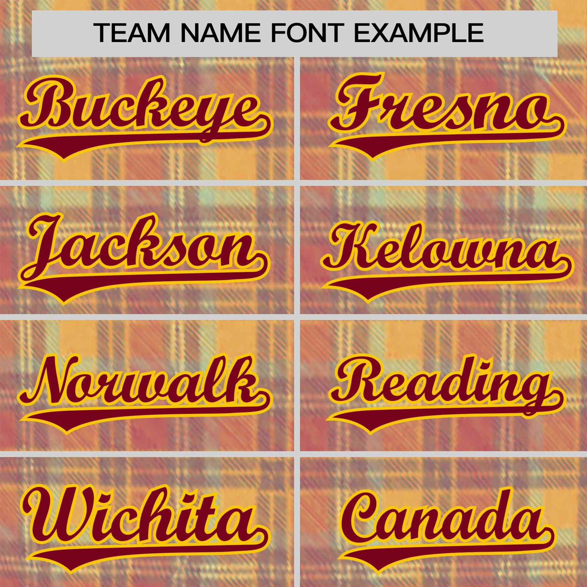 Custom Orange Yellow Personalized Plaid Design Authentic Baseball Jersey