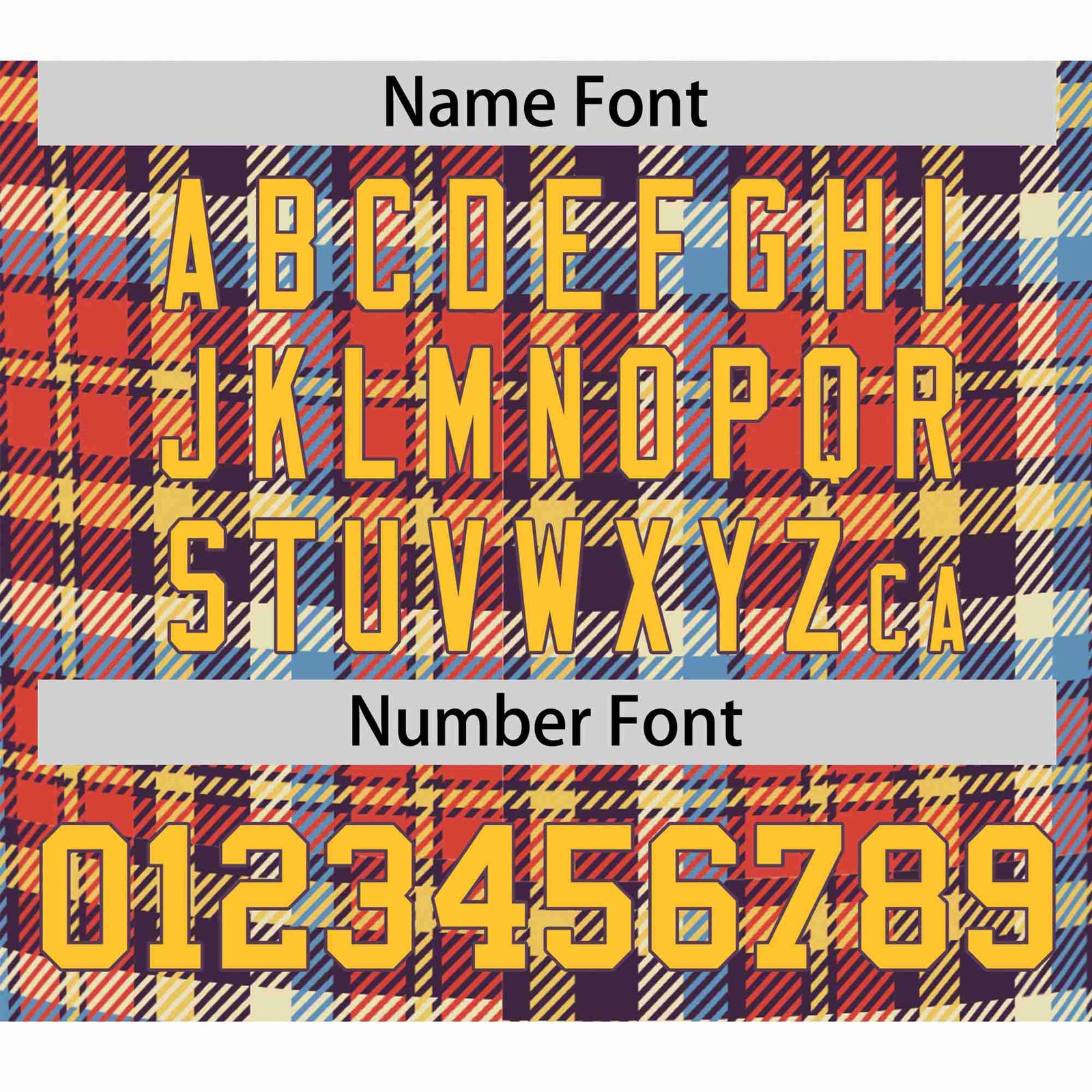 Custom Orange Yellow-Blue Personalized Plaid Design Authentic Baseball Jersey