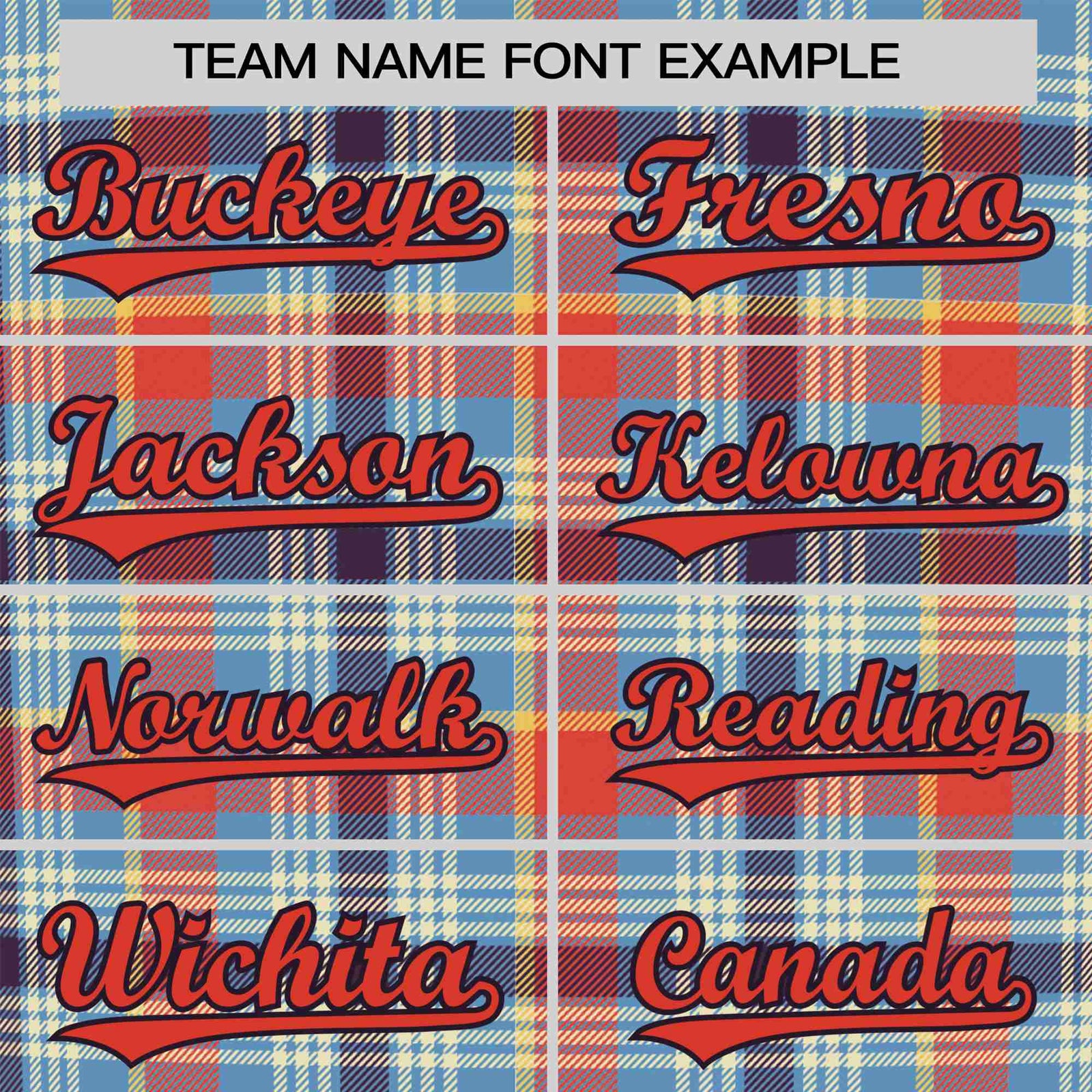 Custom Light Blue Orange Personalized Plaid Design Authentic Baseball Jersey