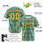 Custom Green Yellow Personalized Plaid Design Authentic Baseball Jersey