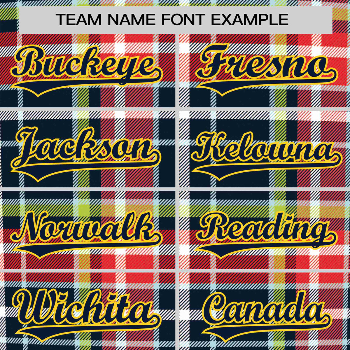 Custom Red Navy-Neon Green Personalized Plaid Design Authentic Baseball Jersey