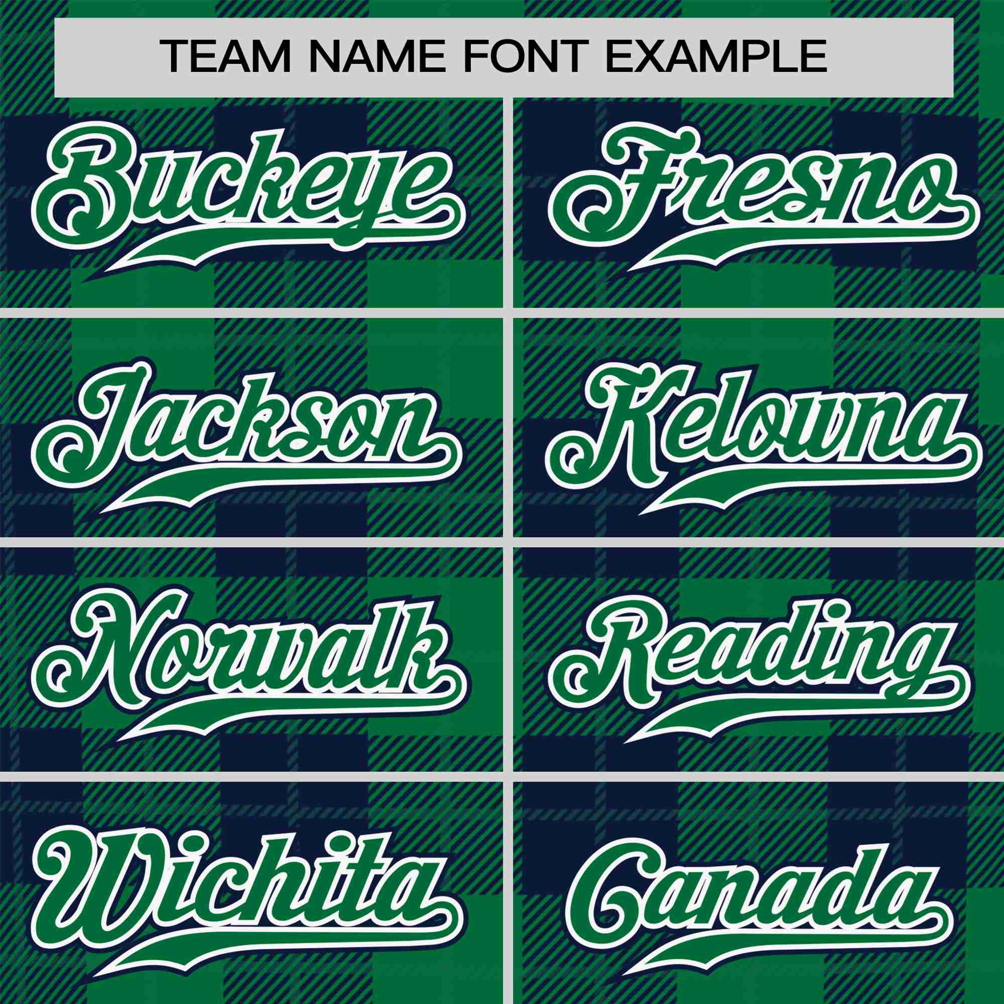 Custom Green Navy Personalized Plaid Design Authentic Baseball Jersey