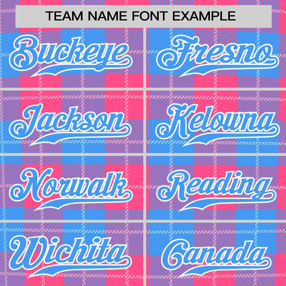 Custom Pink Powder Blue Personalized Plaid Design Authentic Baseball Jersey