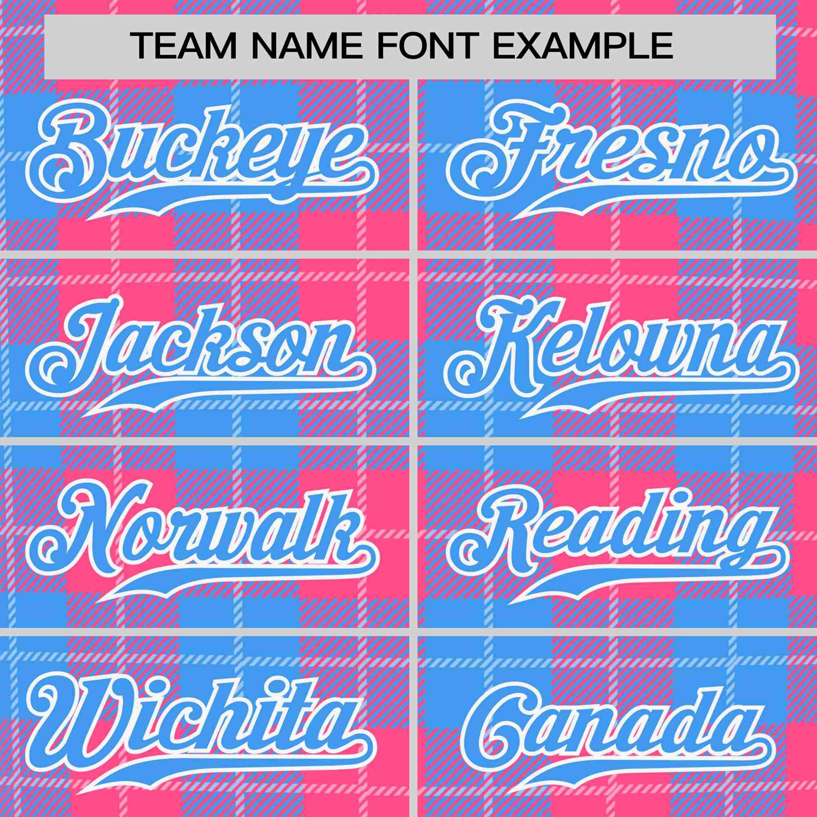 Custom Pink Powder Blue Personalized Plaid Design Authentic Baseball Jersey