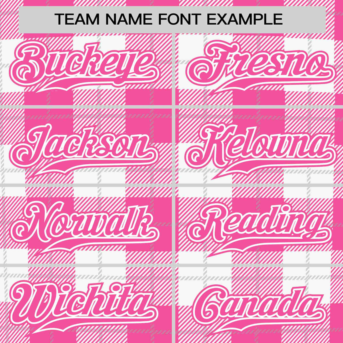 Custom Pink White Personalized Plaid Design Authentic Baseball Jersey