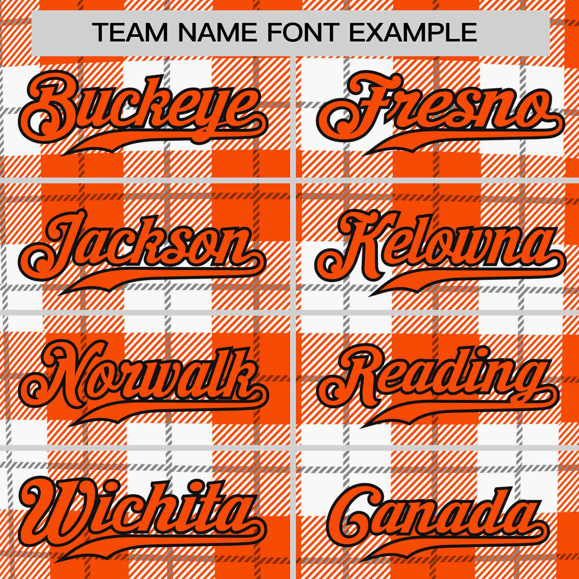 Custom Orange White Personalized Plaid Design Authentic Baseball Jersey