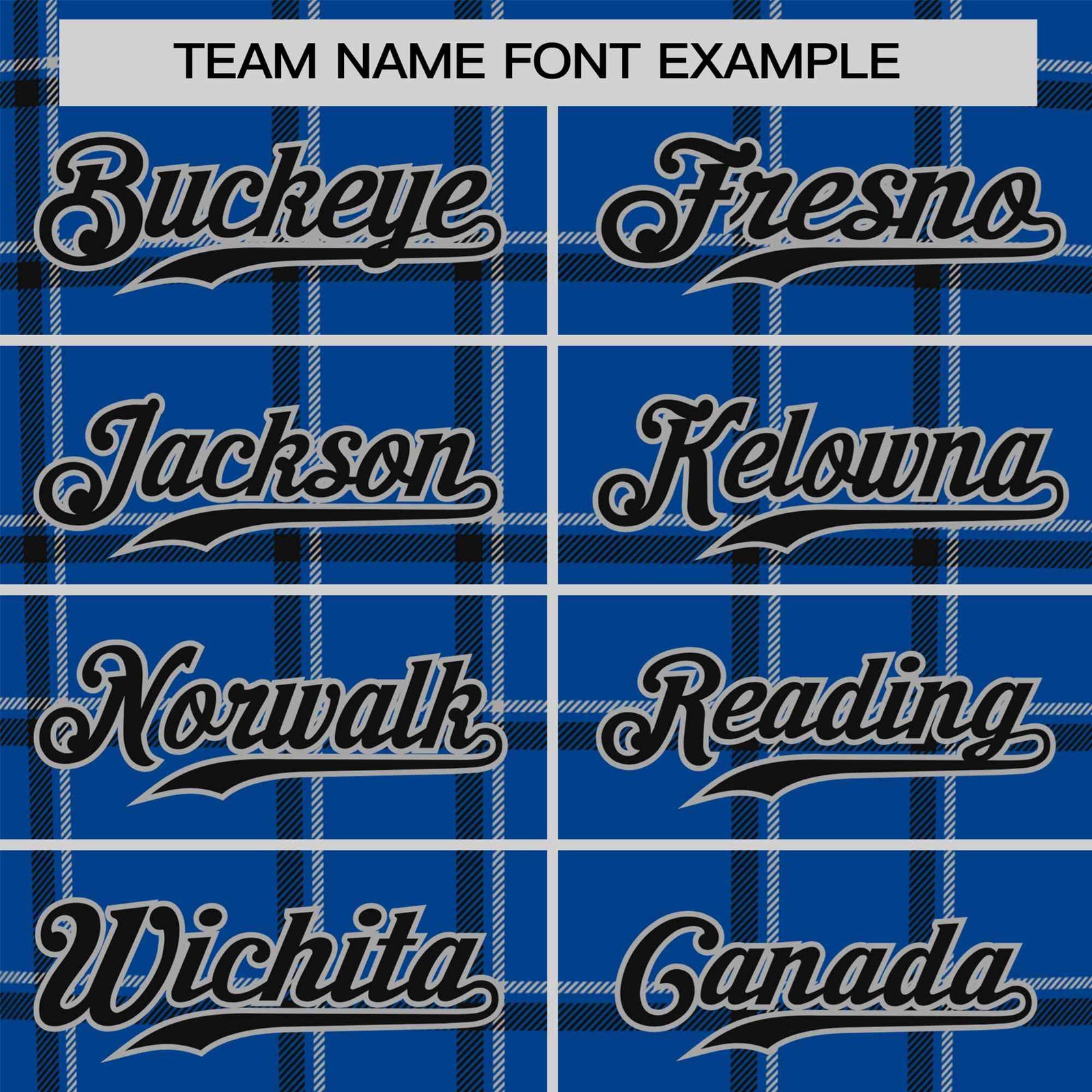 Custom Royal Blue Black Personalized Plaid Design Authentic Baseball Jersey