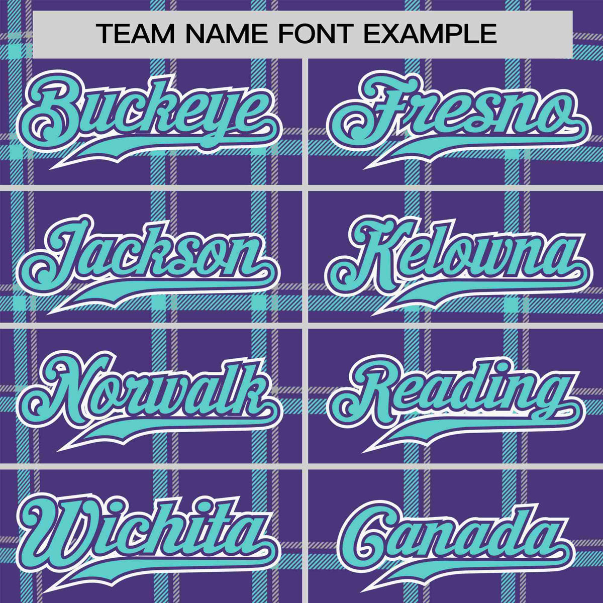 Custom Purple Aqua Personalized Plaid Design Authentic Baseball Jersey