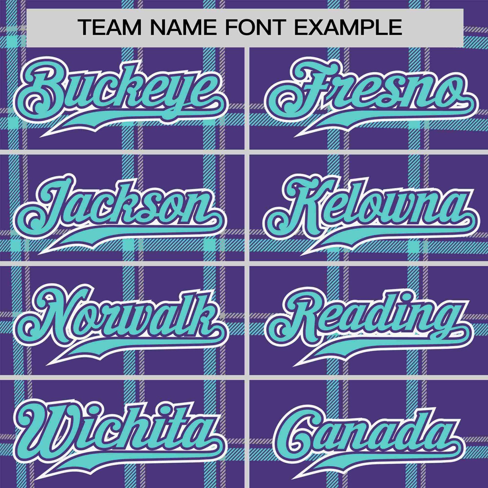 Custom Purple Aqua Personalized Plaid Design Authentic Baseball Jersey