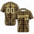 Custom Brown Yellow Personalized Plaid Design Authentic Baseball Jersey