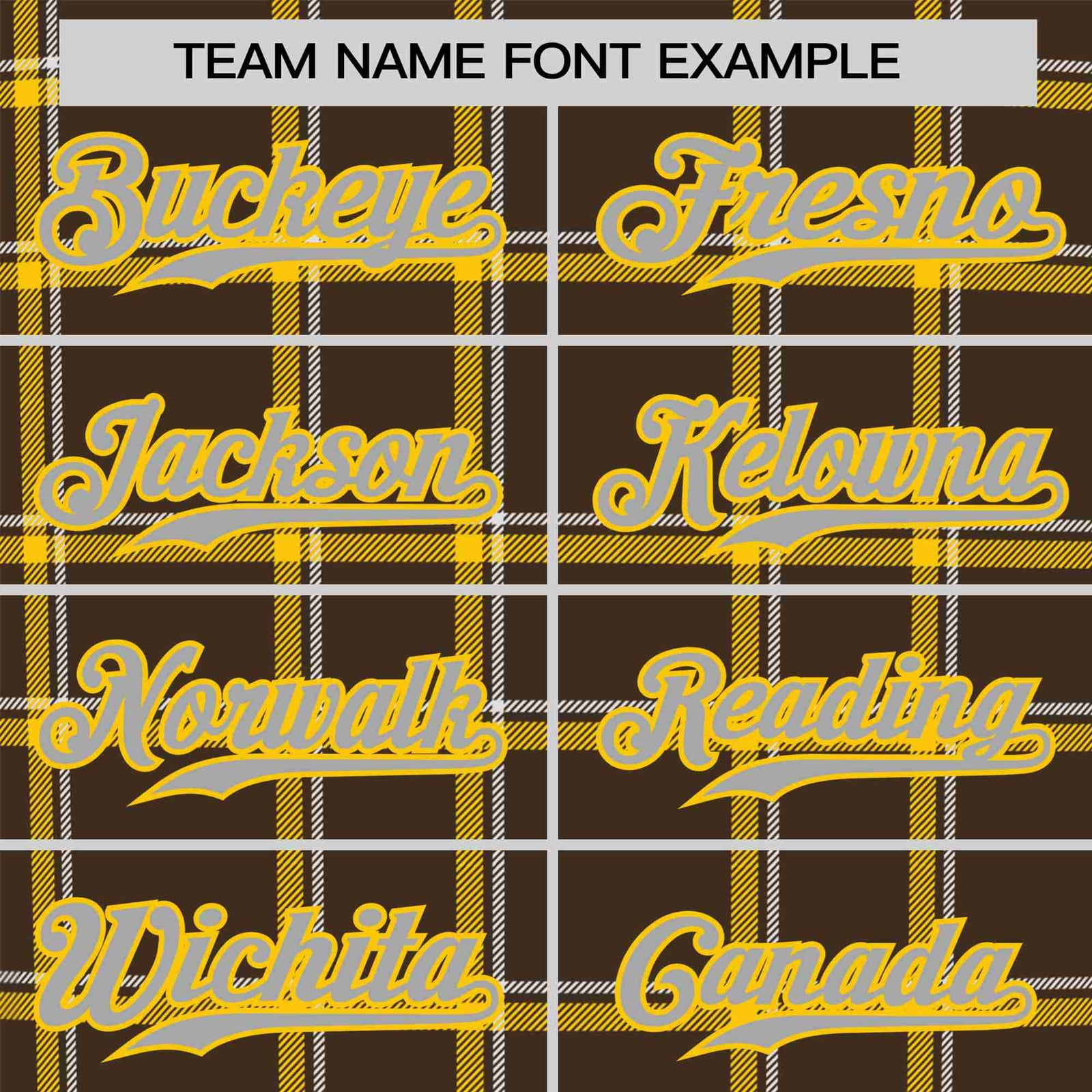 Custom Brown Yellow Personalized Plaid Design Authentic Baseball Jersey