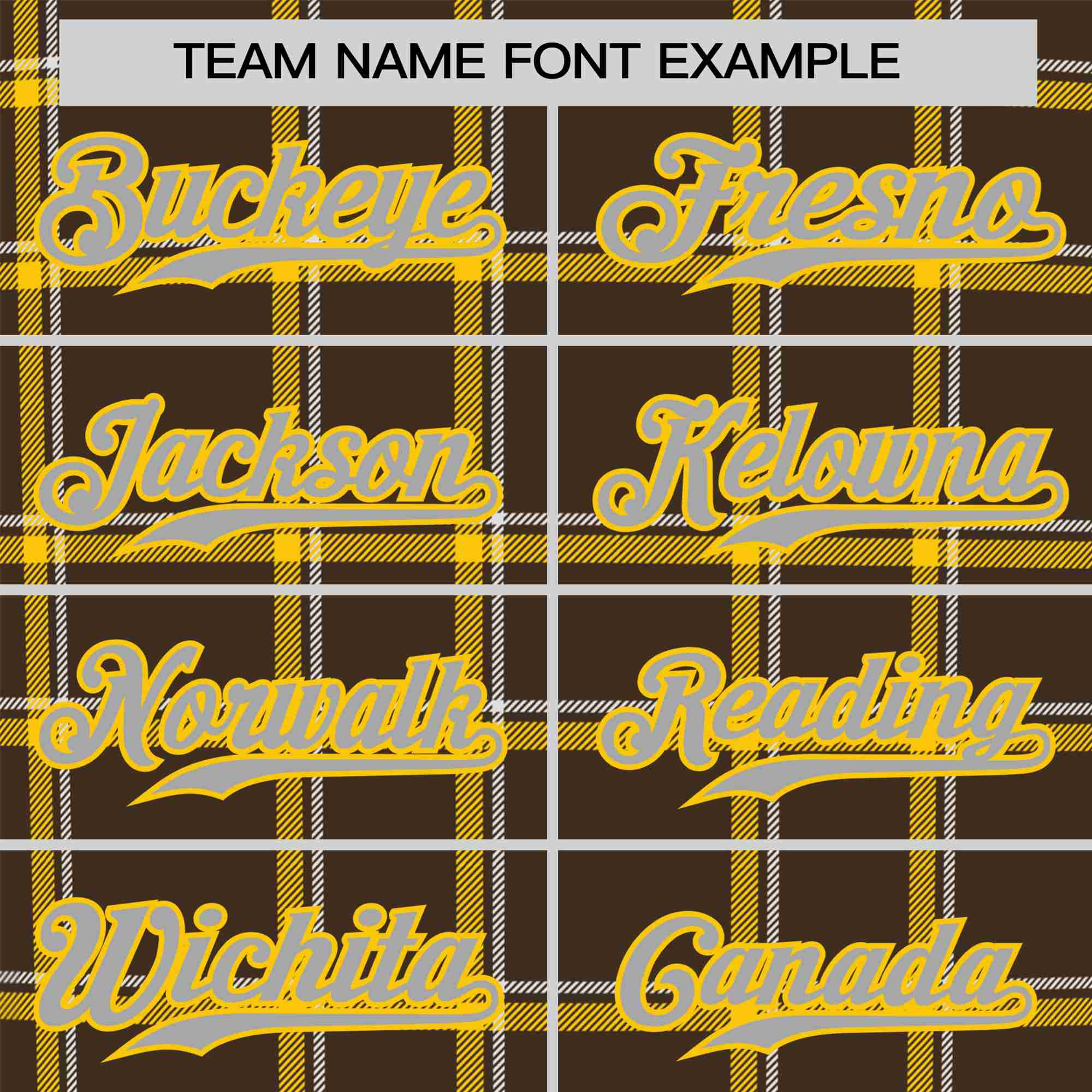 Custom Brown Yellow Personalized Plaid Design Authentic Baseball Jersey