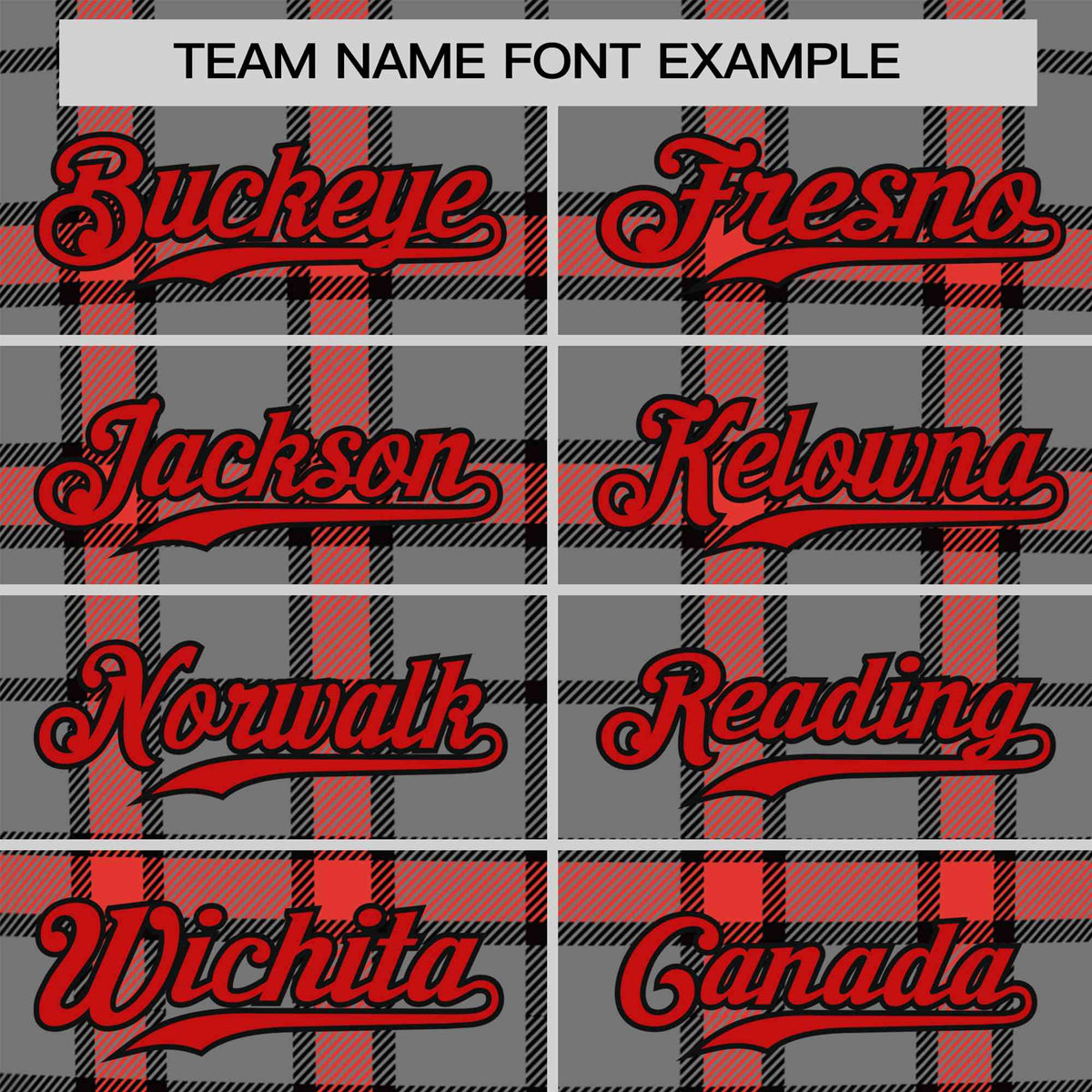 Custom Gray Red Personalized Plaid Design Authentic Baseball Jersey