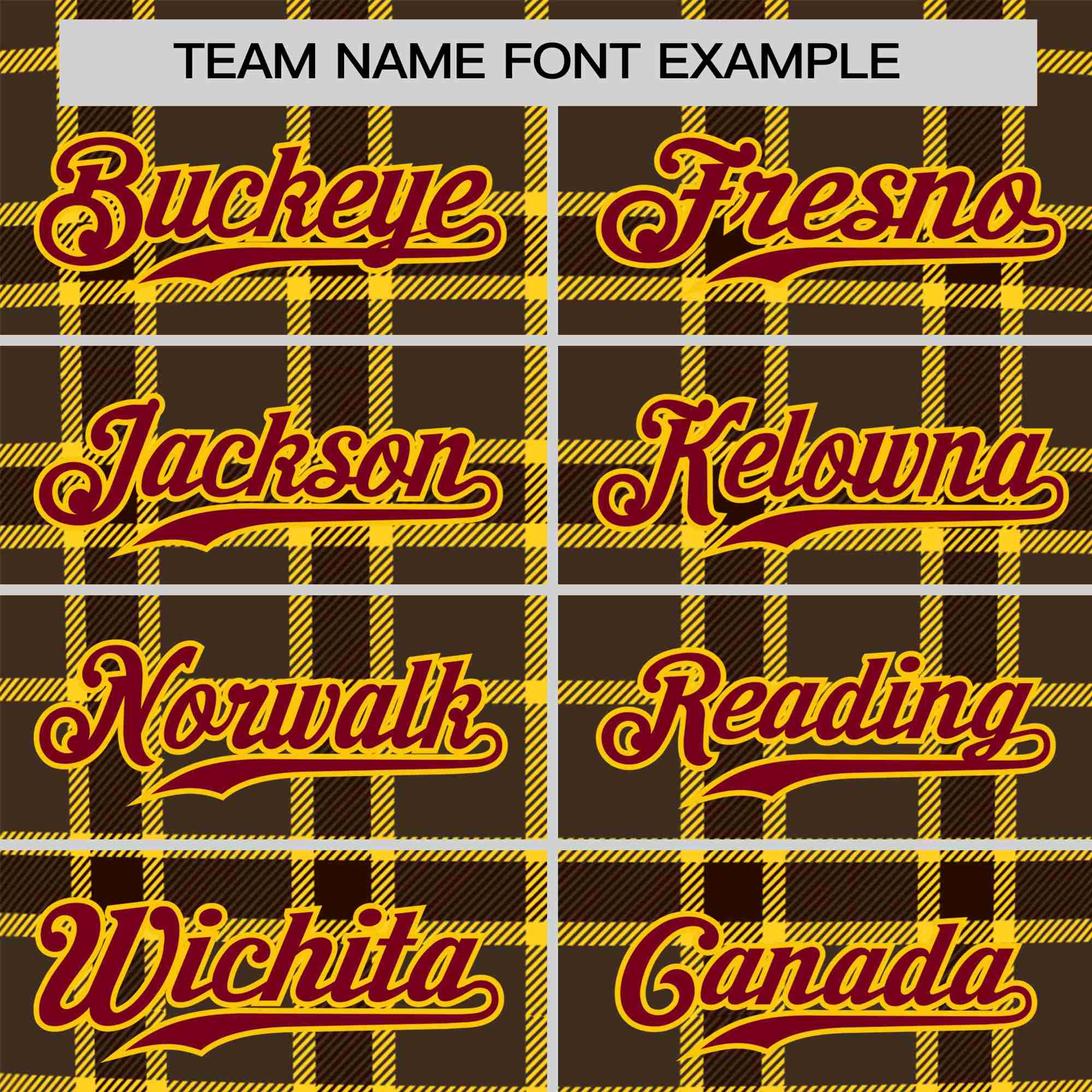 Custom Brown Gold Personalized Plaid Design Authentic Baseball Jersey