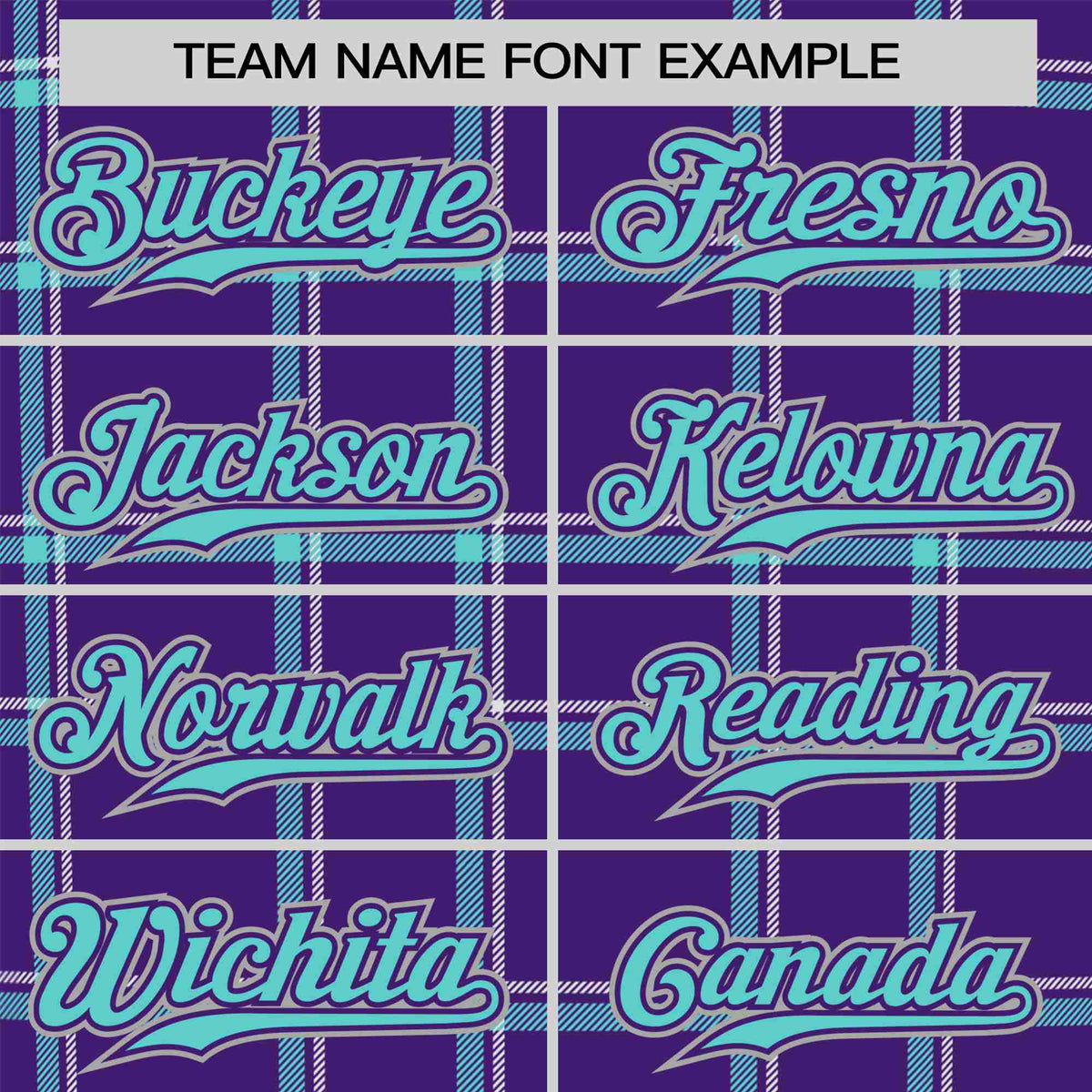 Custom Purple Aqua Personalized Plaid Design Authentic Baseball Jersey