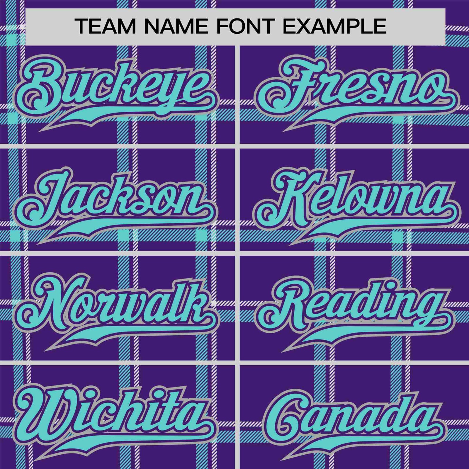 Custom Purple Aqua Personalized Plaid Design Authentic Baseball Jersey