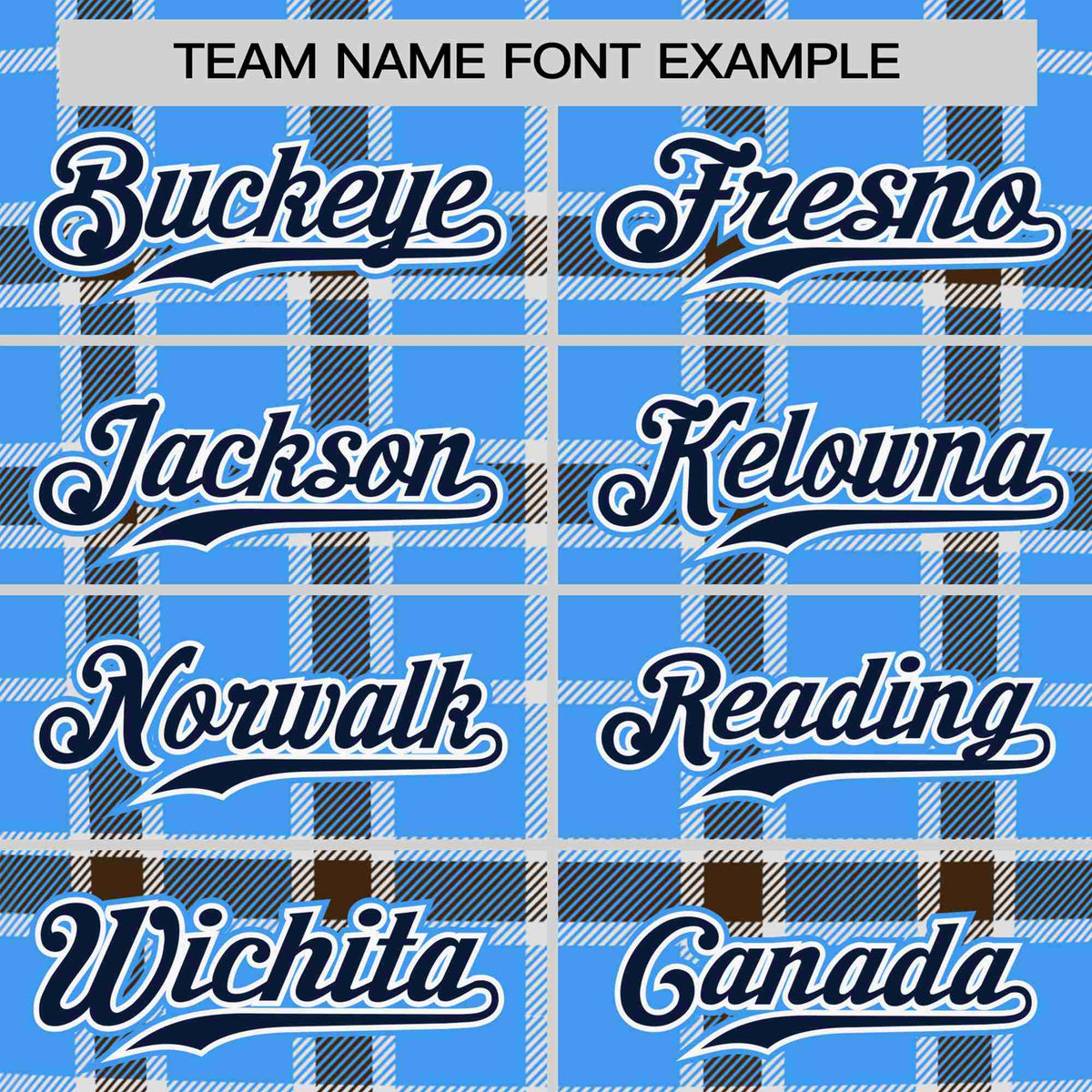 Custom Powder Blue Navy Personalized Plaid Design Authentic Baseball Jersey