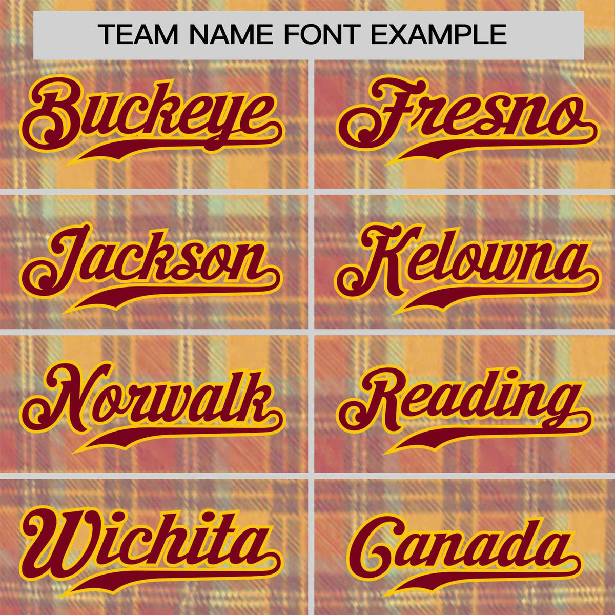 Custom Orange Yellow Personalized Plaid Design Authentic Baseball Jersey