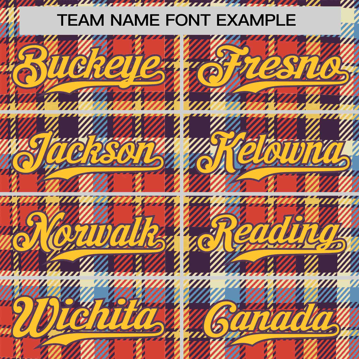 Custom Orange Yellow-Blue Personalized Plaid Design Authentic Baseball Jersey
