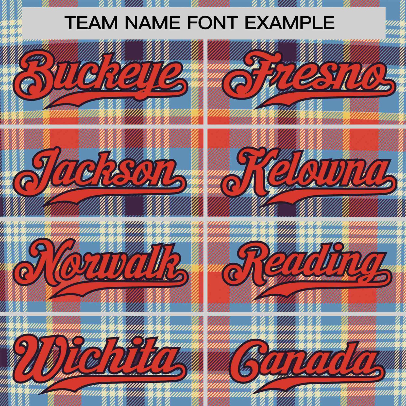 Custom Light Blue Orange Personalized Plaid Design Authentic Baseball Jersey