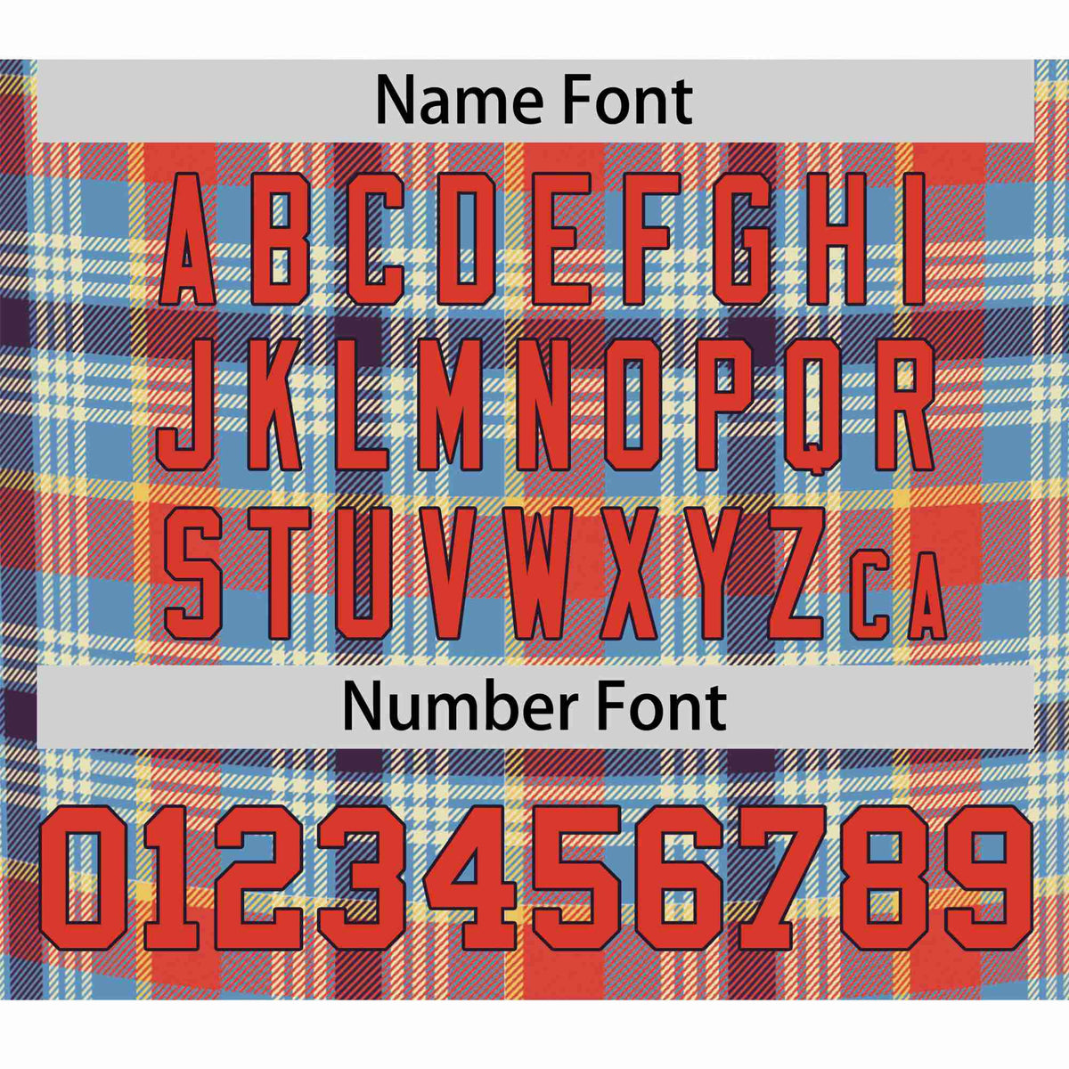 Custom Light Blue Orange Personalized Plaid Design Authentic Baseball Jersey