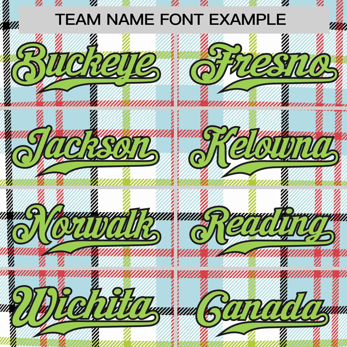 Custom White Neon Green-Red Personalized Plaid Design Authentic Baseball Jersey