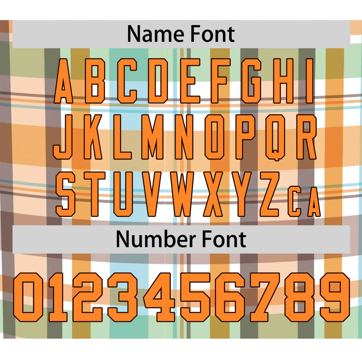 Custom Orange Gray Blue Personalized Plaid Design Authentic Baseball Jersey