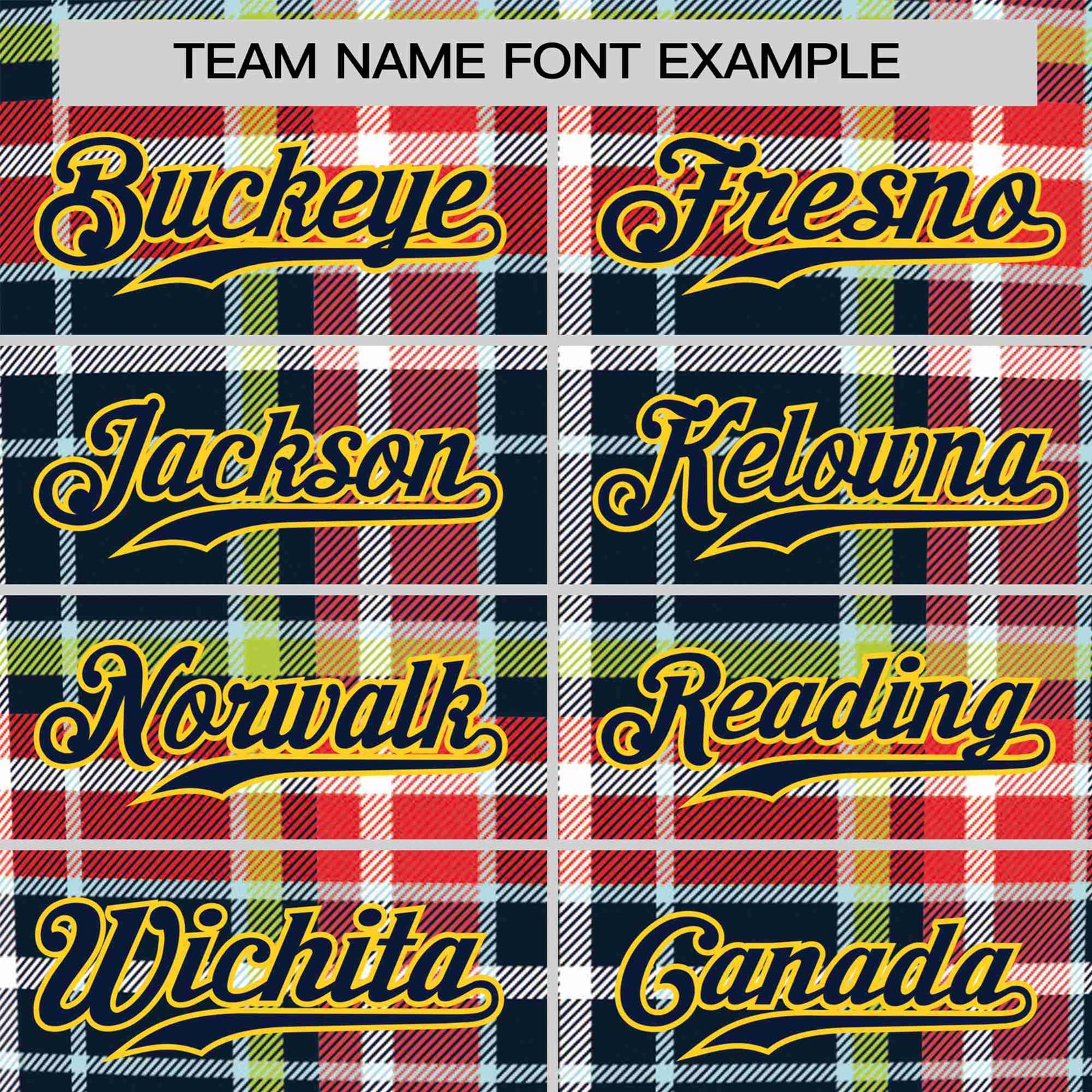 Custom Red Navy-Neon Green Personalized Plaid Design Authentic Baseball Jersey