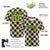 Custom Black White-Neon Green Personalized Plaid Design Authentic Baseball Jersey