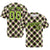 Custom Black White-Neon Green Personalized Plaid Design Authentic Baseball Jersey