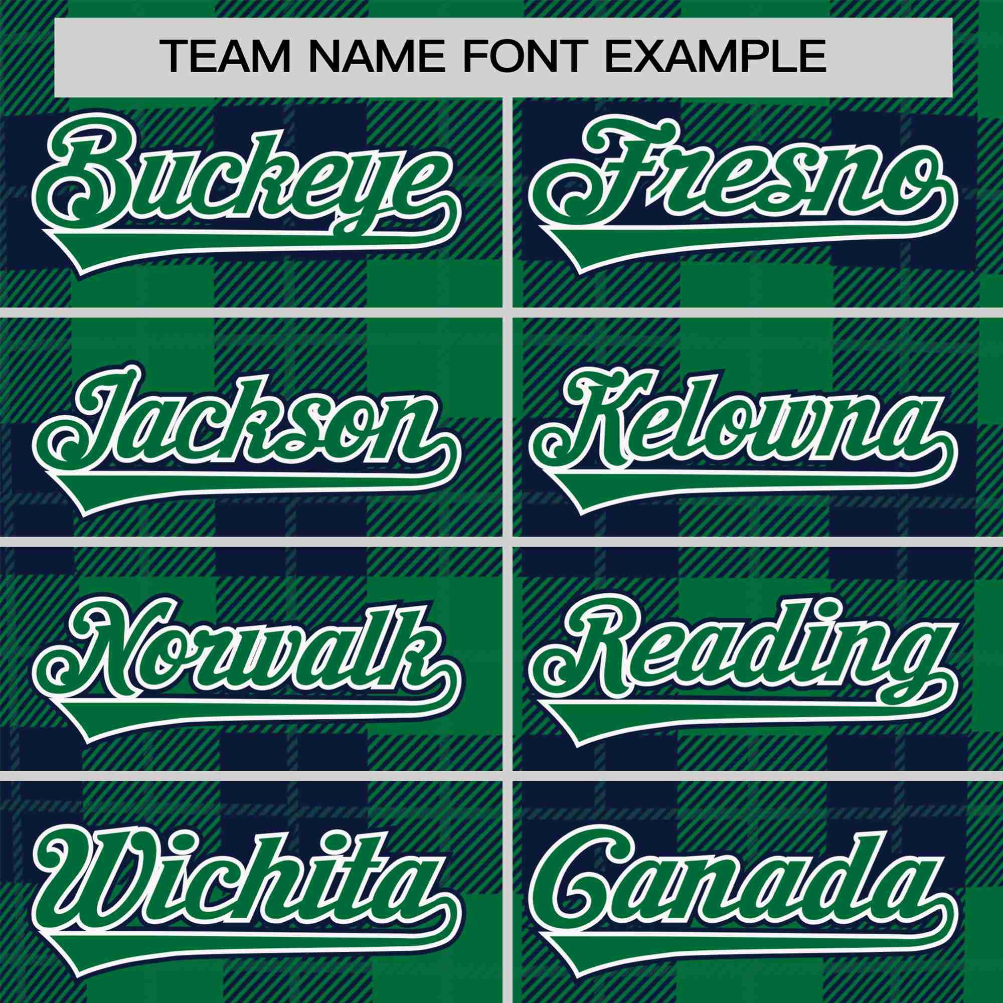 Custom Green Navy Personalized Plaid Design Authentic Baseball Jersey