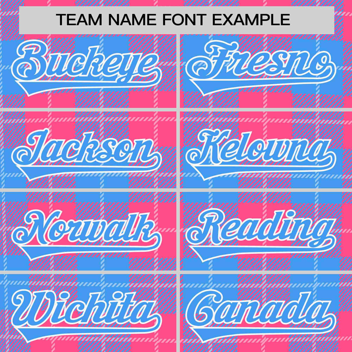 Custom Pink Powder Blue Personalized Plaid Design Authentic Baseball Jersey